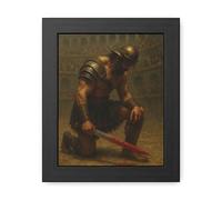 Defeated Gladiator in Colosseum - Roman Warrior Framed Print | Dramatic Historical Art | Ancient Rome Decor (8"x10")