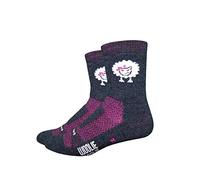 Defeet Woolie Boolie "Baaad Sheep" Socks, Charcoal/Neon Pink, Large