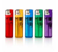 DEFENCE 5 Pack Refillable Butane Gas Lighters, Electronic Ignition, Adjustable Flame, Reusable Pocket Lighters for Candles, BBQ, Kitchen, Camping, Fireplace & Outdoor, Assorted Colours