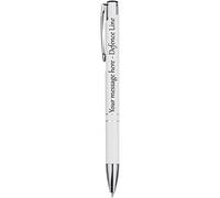 Defence Line 1 x Personalised Deep Engraved Custom Aluminium Limited Edition Pen | Design A Truly Unique Present | Laser Engraved - WHITE
