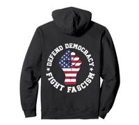 Defend Democracy Fight Fascism Liberty Retro Vintage Pullover Hoodie