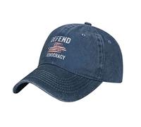 Defend Democracy Vote Blue Baseball Hat Adjustable Low Profile Dad Hat for Men Women,Black