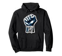 Defend Life Pro-life Raised Fist Unborn Baby Fetus Pro Life Pullover Hoodie