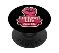 Defend Life Pro-life Womens Raised Fist Unborn Pro Life PopSockets Adhesive PopGrip