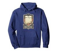 Defend The Bill of Rights Patriotic Shield Protest Pullover Hoodie
