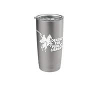 Defend The Public Library, Support Local Library Book Lovers Stainless Steel Insulated Tumbler