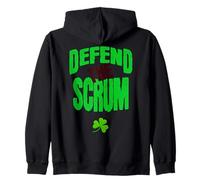 Defend the Scrum Emerald Pride Rugby Supporters Gear Zip Hoodie