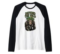 Defend The Wild Chimpanzee Conservation Wildlife Nature Raglan Baseball Tee