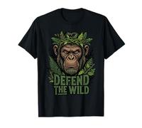 Defend The Wild Chimpanzee Wildlife Conservation Nature T-Shirt