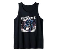 Defend Trans Lives - Vintage Black Panther & Floral Design Tank Top