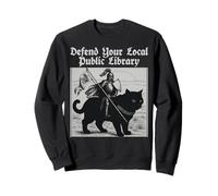 Defend Your Local Public Library Cat Knight Sweatshirt