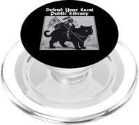 Defend Your Local Public Library Knight Cat PopSockets PopGrip for MagSafe