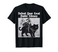 Defend Your Local Public Library Knight Cat T-Shirt