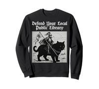 Defend Your Local Public Library Knight Funny Cat Sweatshirt