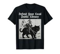 Defend Your Local Public Library Knight Funny Cat T-Shirt