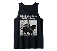 Defend Your Local Public Library Knight Funny Cat Tank Top