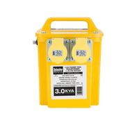 Defender 3.0Kva Power Tool Transformer - 2x16A Outlets, 230V to 110V, GRP Case, 2m Cable (Code: E203010)