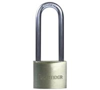 Defender 40mm Brass Long Shackle Padlock with Hardened Steel Shackle