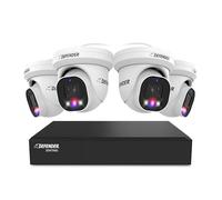 Defender AI Powered Sentinel Pro Torret 4K/8MP 8CH NVR PoE, Security Camera System 4 Metal Security Cameras, 109° Wide Angle, IP66 Rated, Color Night Vision