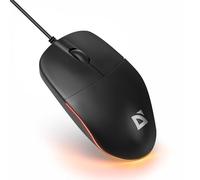 Defender Azora MB-241 Wired Mouse, 1200 DPI Optical USB Mouse with Rainbow LED Lighting, Symmetrical Full-Size Office Mouse for PC Laptop, Plug & Play (Black)