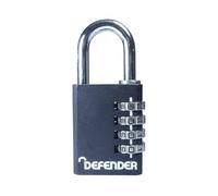 Defender Black Diecast Combination Padlock 40Mm DEFCOMBI40