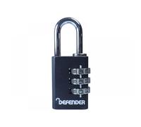 Defender DFCOMBI30 Black Die-Cast Combination Padlock 30Mm