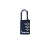 Defender Dfcombi30 Black Die-Cast Combination Padlock 30mm Defcombi30