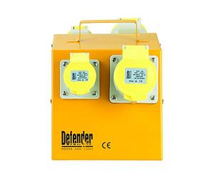 Defender E13108 110 V 4 Way Splitter Box - Yellow