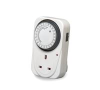 Defender Energy-Saving Plug-In Timer Switch 24-Hour 15-Minute Segment Control For Lights & Electrical Devices