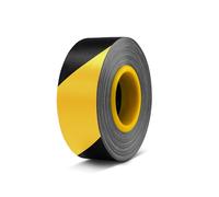Defender EXA-TAPE gaffer tape - fabric adhesive tape for repairs, masking, handicrafts, and marking, easy to tear off, weatherproof, glossy black/yellow, 50 mm × 50 m