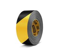 Defender EXA-TAPE gaffer tape - fabric adhesive tape for repairs, masking, handicrafts, and marking, easy to tear off, weatherproof, glossy black/yellow, 50 mm × 50 m