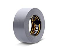 Defender EXA TAPE VALUE - gaffer adhesive tape/fabric adhesive tape for masking, fastening, and marking, very high adhesive strength, easy to remove, easy to tear off, 50 mm × 50 m, glossy black