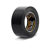 Defender EXA TAPE VALUE - gaffer adhesive tape/fabric adhesive tape for masking, fastening, and marking, very high adhesive strength, easy to remove, easy to tear off, 50 mm × 50 m, matt black