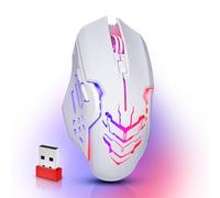 Defender® Katana Wireless Gaming Mouse - Silent Clicks - 5 Programmable Buttons - RGB Lighting (On/Off) - Up to 240 Hours Battery Life - Wireless Gamer Mouse for PC, Mac, Laptop