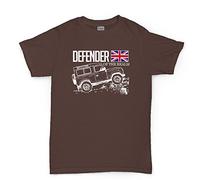 Defender Of The Realm Off Road Land Rover Fans Mens T-shirt S Brown