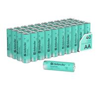 Defender PowerPulse Alkaline Batteries AA (LR6) 1.5 V - Box of 40 Long Lasting Alkaline Battery for Household, Toys, Remote Control, Torch and Electronics, 5 Year Shelf Life (40, AA)