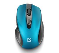 Defender Prime MB-053 Wireless Optical Mouse, Ergonomic Silent Click Office Mouse with PixArt Sensor & 6 Buttons (Turquoise)