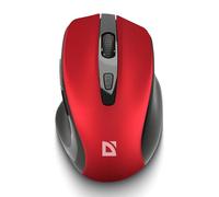 Defender Prime MB-053 Wireless Optical Mouse, Ergonomic Silent Click Office Mouse with PixArt Sensor & 6 Buttons (Red)