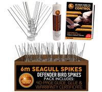 Defender Seagull Spikes Pack | 6 m with Glue | Bird Control Guide | Various Size Packs