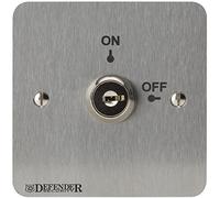 Defender Security DEF-0661-1 1-Gang 2 Position Key Lock Switch, Satin Stainless Steel maintained Contact