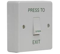 Defender Security DEF-0664 1 Gang Press to Exit Switch and Surface Box, White