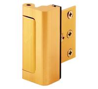 Defender Security Gold Anodized U 10826 Door Reinforcement Lock - Add Extra, High Security to Your Home and Prevent Unauthorized Entry - 3” Stop, Aluminum Construction Finish