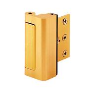 Prime-Line Gold Anodized Defender U 10826 Door Reinforcement Lock - Add Extra, High Security to Your Home and Prevent Unauthorized Entry - 3” Stop, Aluminum Construction Finish