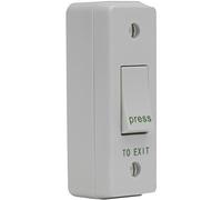 DEFENDER SECURITY Narrow 1-Gang Press to Exit Switch with Surface Box - Momentary Contact, Flush or Surface Mount