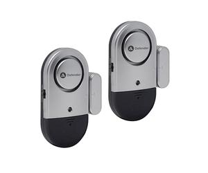 Defender Ultra Slim Magnetic Chime & Alarm 2 Pack - Shop Door Window Entry Chime Alert - Battery Powered Intruder Security Alarm 125dB Magnetic Contact Visitor Bell - Police Accredited