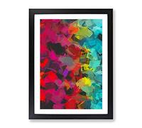 Defenders Of The Sun Abstract Framed Print for Living Room Bedroom Home Office Décor, Wall Art Picture Ready to Hang, Black A4 Frame (34 x 25 cm)