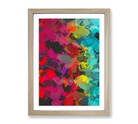 Defenders Of The Sun Abstract Framed Wall Art Print A2 Oak