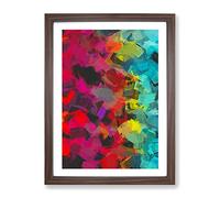 Defenders Of The Sun Abstract Framed Wall Art Print A2 Walnut