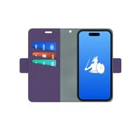 DefenderShield EMF Phone Case Blocker Fits iPhone 15 Pro Max - Full-Spectrum Anti Radiation Cell Phone Case to Reduce Signals & Battery Emissions - Magnetic Wallet Case iPhone EMF Blocker Purple