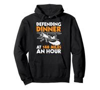 Defending Dinner At 140 Miles An Hour Aviation Pilot Farmer Pullover Hoodie